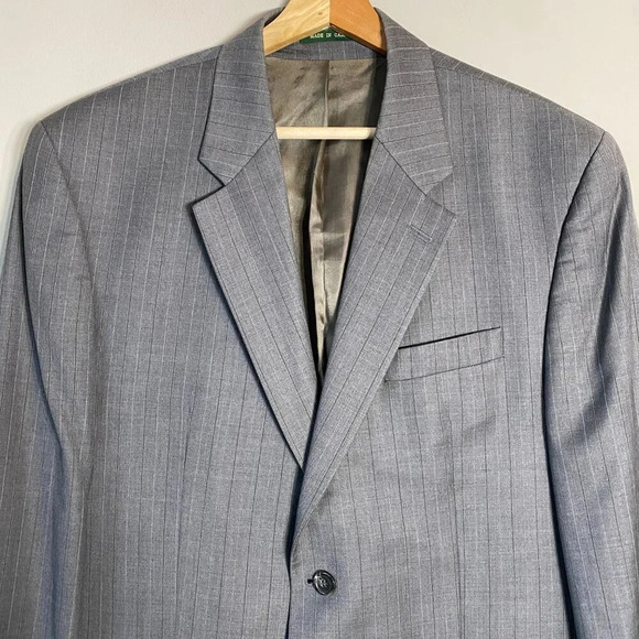 Lauren Ralph Lauren Pinstripe Wool Sport Coat Dinner Jacket Blazer Mens 42R Gray - Picture 5 of 14